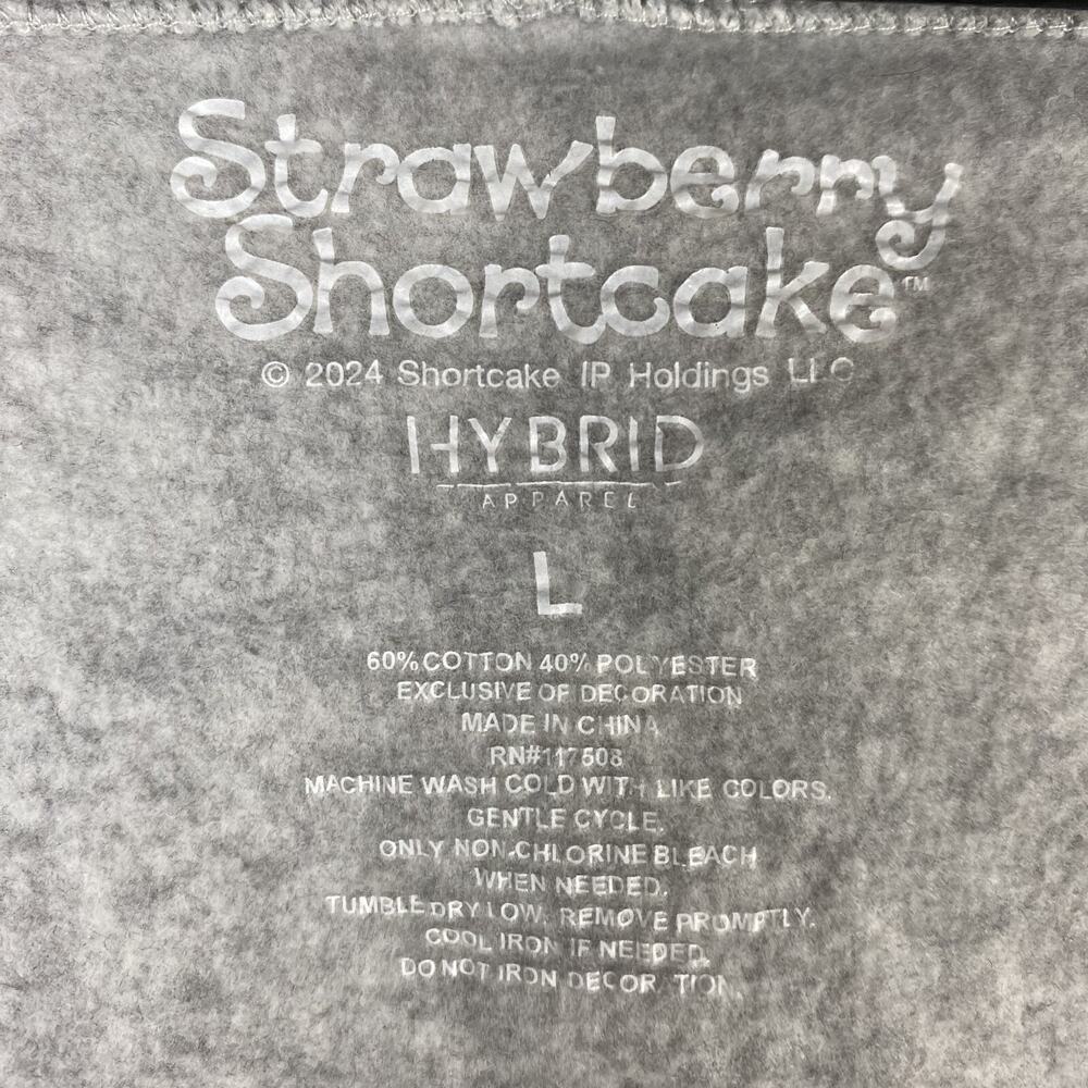 Strawberry Shortcake Hoodie Women Large Gray Graphic Full Zip Long Sleeve Active - Picture 12 of 16